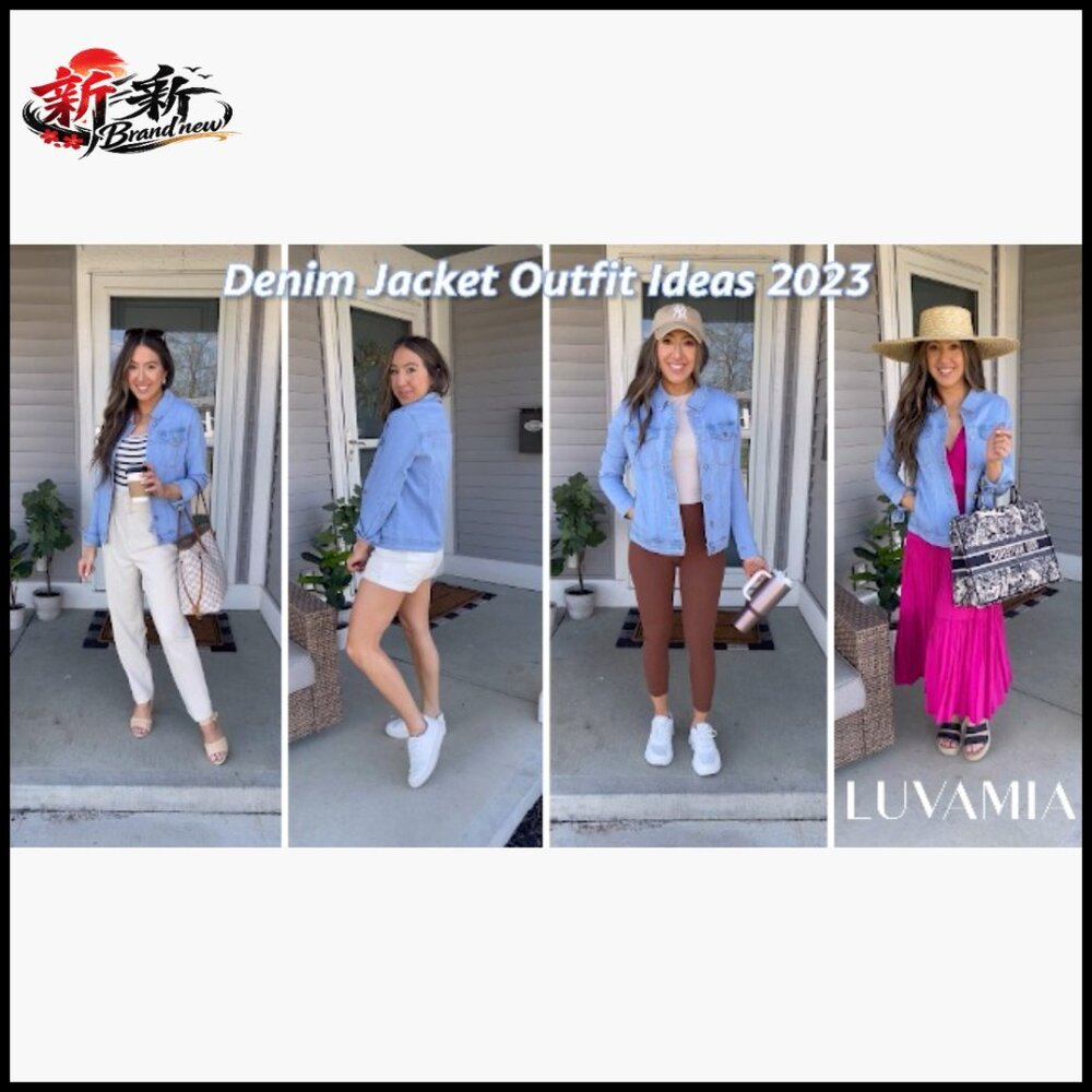 Button Down Stretch Fitted Denim Jacket With Long… - image 7